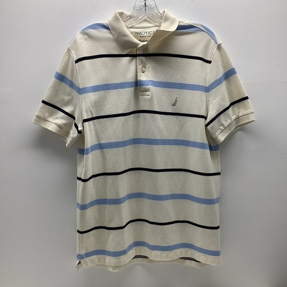 Nautica Mens Striped Polo Size Medium (Preowned) - Picture 3 of 4
